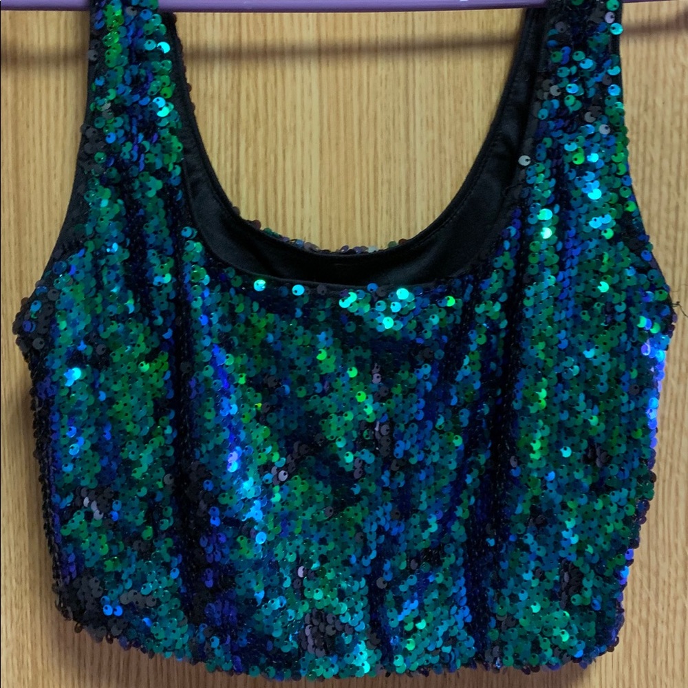Sequin crop top